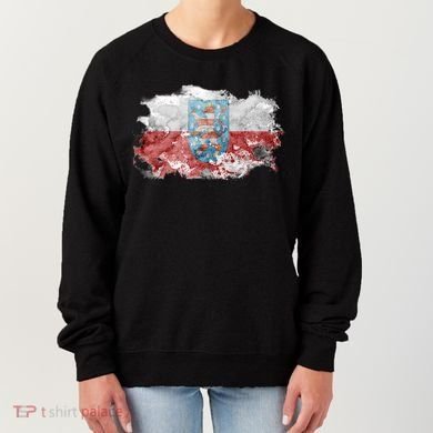 Geremany Thuringia Watercolor Painted State Flag Women's Sweatshirt