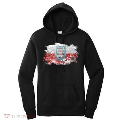 Geremany Thuringia Watercolor Painted State Flag Women's Hoodie