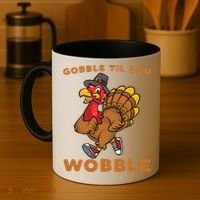 Gobble Til You Wobble Turkey Trot Thanksgiving Run Cute Funny Gift Coffee Mug thumb 4
