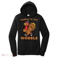 Gobble Til You Wobble Turkey Trot Thanksgiving Run Cute Funny Gift Women's Hoodie thumb 0