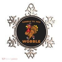 Gobble Til You Wobble Turkey Trot Thanksgiving Run Cute Funny Gift Ornament thumb 0
