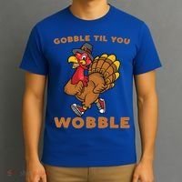 Gobble Til You Wobble Turkey Trot Thanksgiving Run Cute Funny Gift T-Shirt thumb 3
