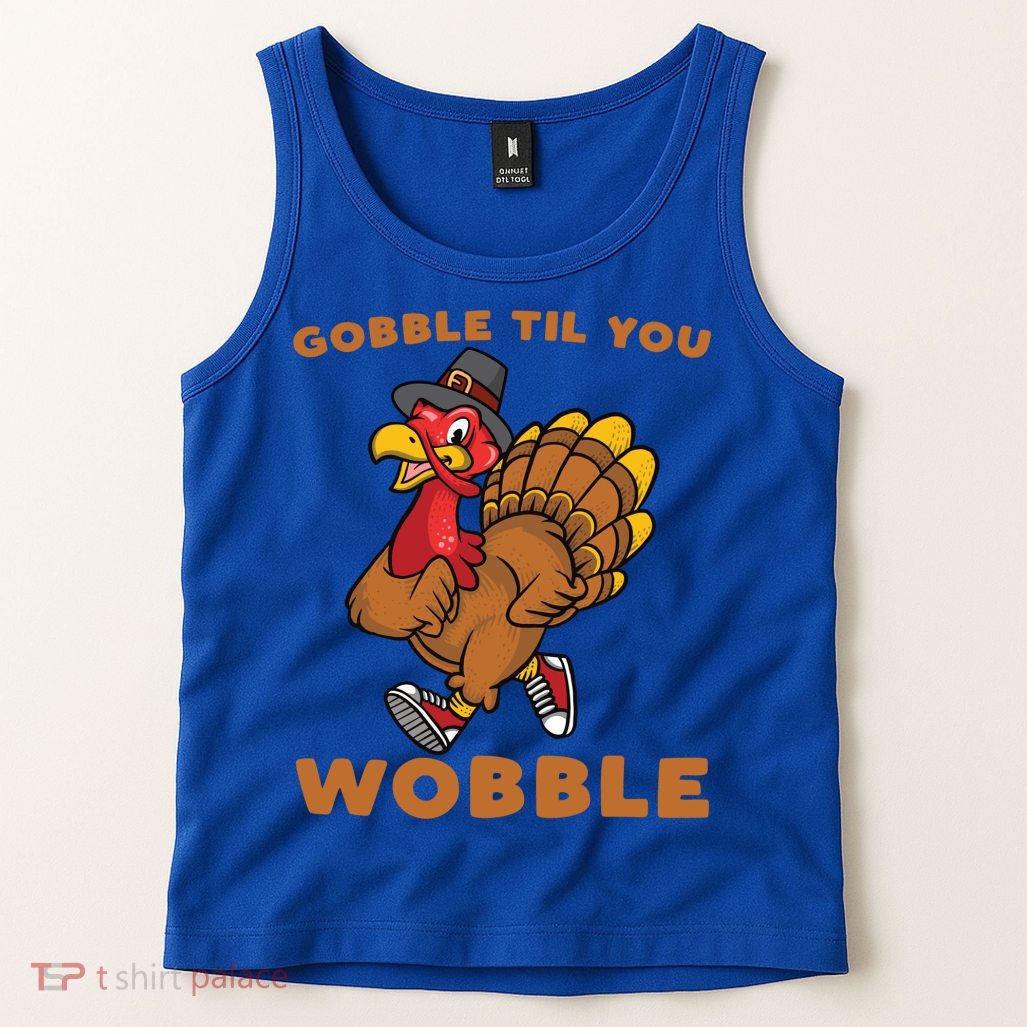 Gobble Til You Wobble Turkey Trot Thanksgiving Run Cute Funny Gift Tank Top