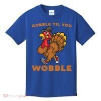Gobble Til You Wobble Turkey Trot Thanksgiving Run Cute Funny Gift Kids T-Shirt thumb 0