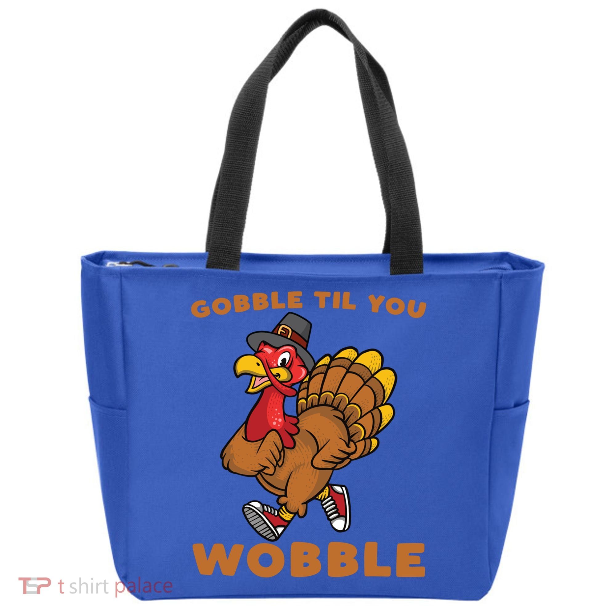 Gobble Til You Wobble Turkey Trot Thanksgiving Run Cute Funny Gift Tote Bag