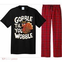 Gobble Til You Wobble Gobble Gobble Thanksgiving Day Pajama Set thumb 0