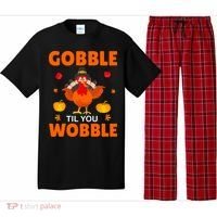 Gobble Til You Wobble Funny Thanksgiving Pajama Set thumb 0