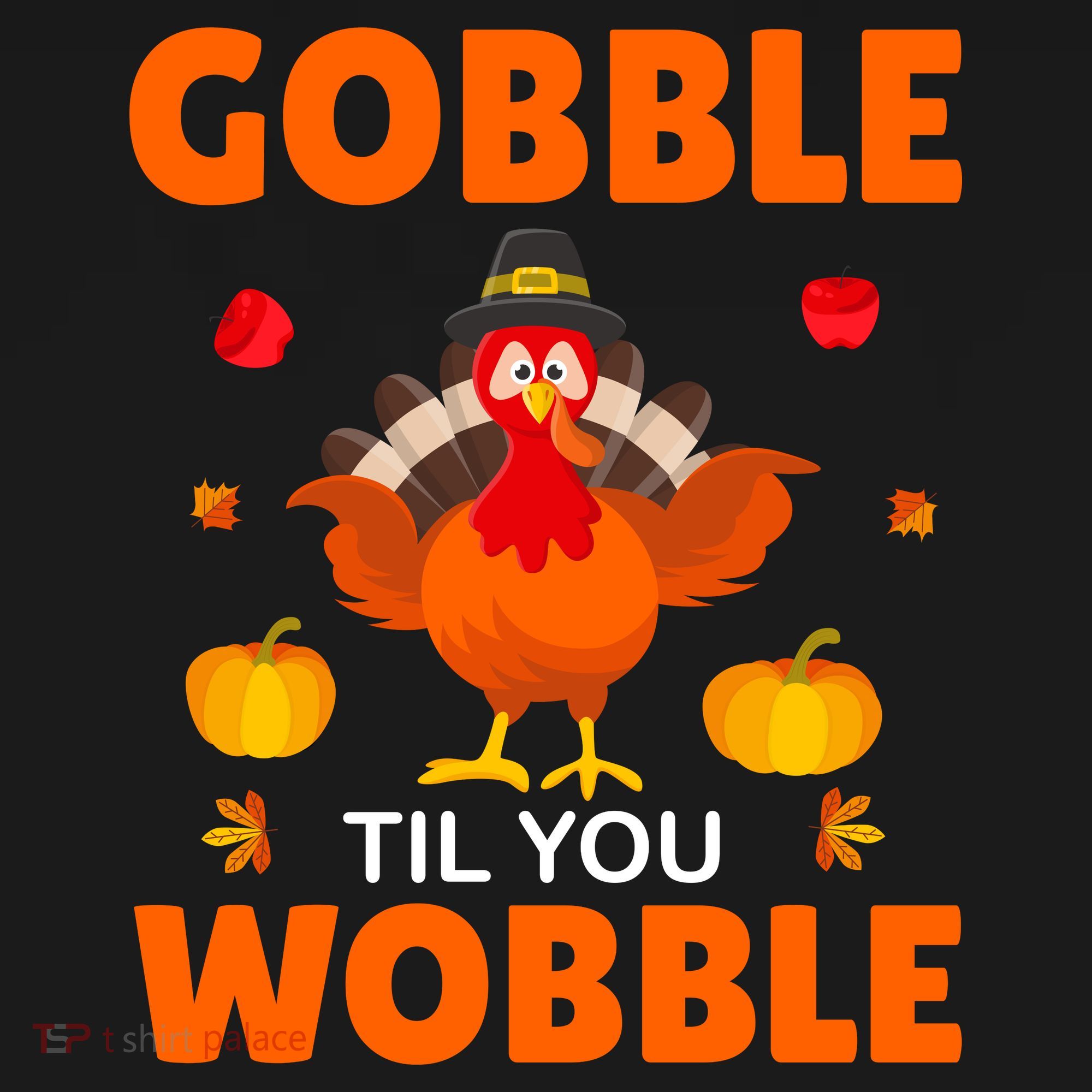 Gobble Til You Wobble Funny Thanksgiving Kids Sweatshirt