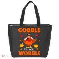Gobble Til You Wobble Funny Thanksgiving Tote Bag thumb 0