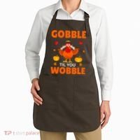 Gobble Til You Wobble Funny Thanksgiving Apron thumb 2