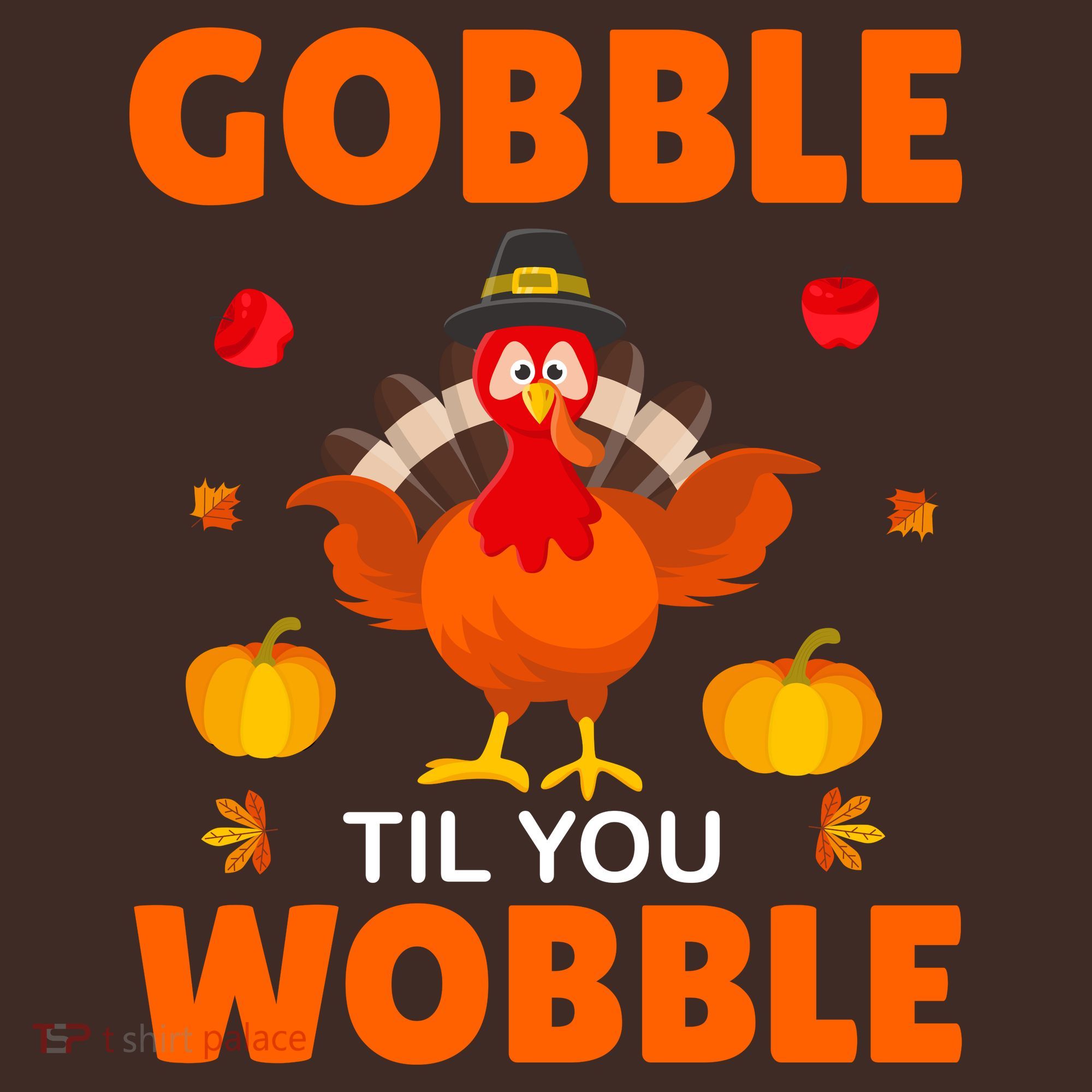Gobble Til You Wobble Funny Thanksgiving Coaster