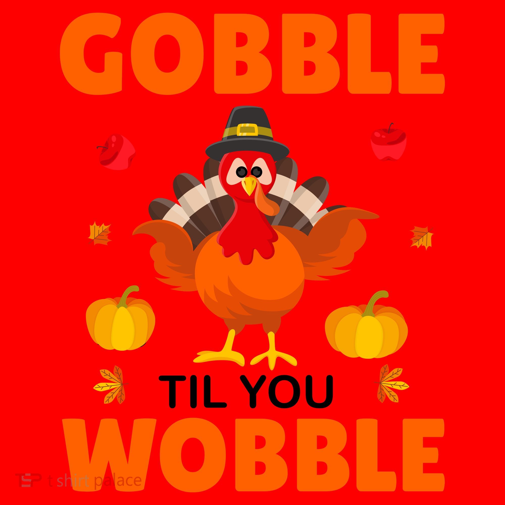 Gobble Til You Wobble Funny Thanksgiving Santa Hat