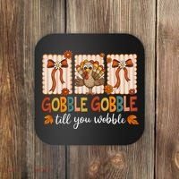 Gobble Till You Wobble Cute Funny Thanksigivng Coaster thumb 0