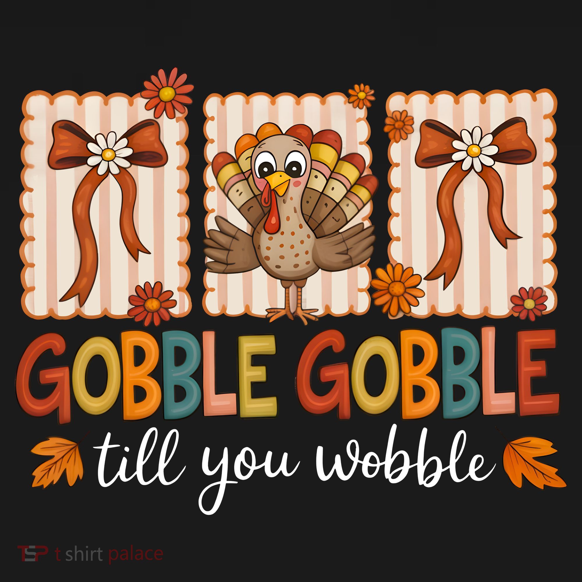 Gobble Till You Wobble Cute Funny Thanksigivng Coaster