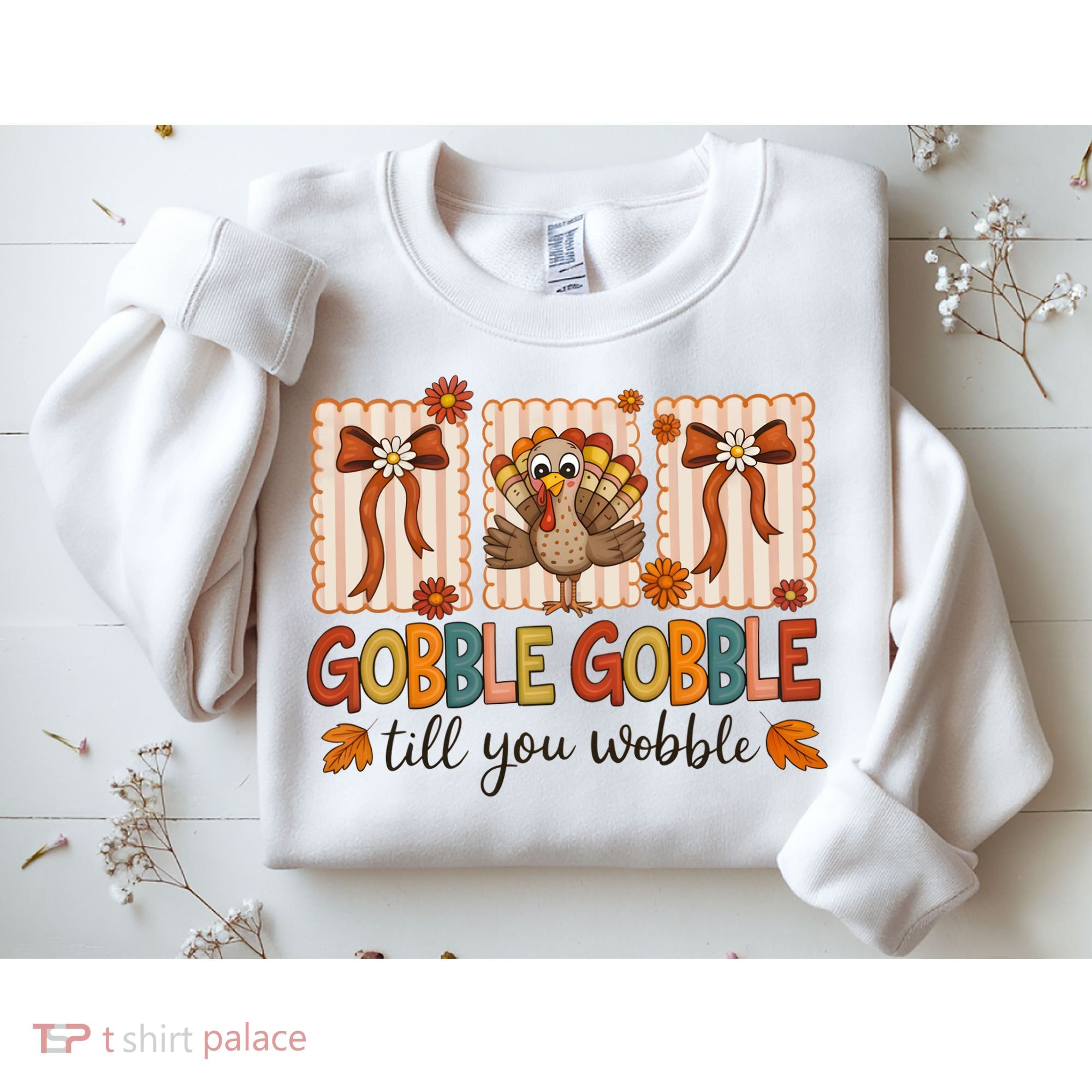 Gobble Till You Wobble Cute Funny Thanksigivng Sweatshirt