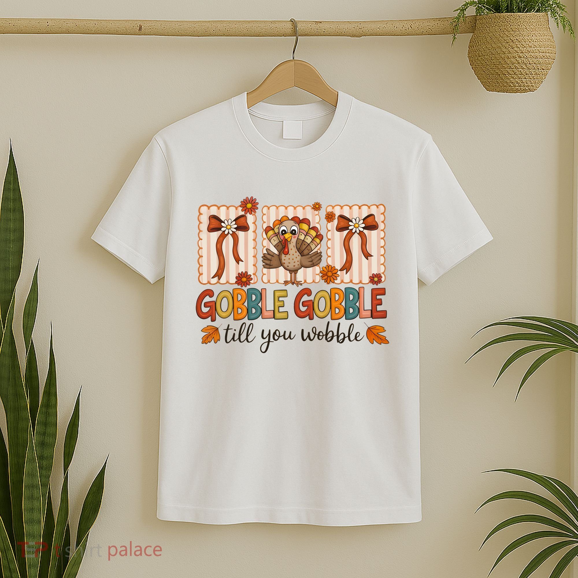 Gobble Till You Wobble Cute Funny Thanksigivng T-Shirt