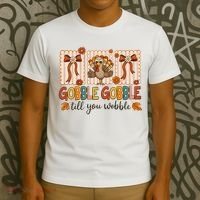 Gobble Till You Wobble Cute Funny Thanksigivng T-Shirt thumb 3