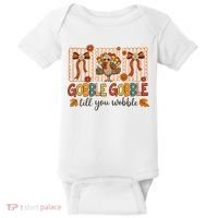 Gobble Till You Wobble Cute Funny Thanksigivng Baby Bodysuit thumb 0