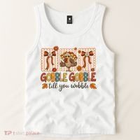 Gobble Till You Wobble Cute Funny Thanksigivng Tank Top thumb 2