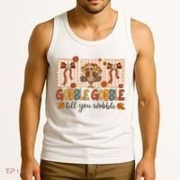 Gobble Till You Wobble Cute Funny Thanksigivng Tank Top thumb 3