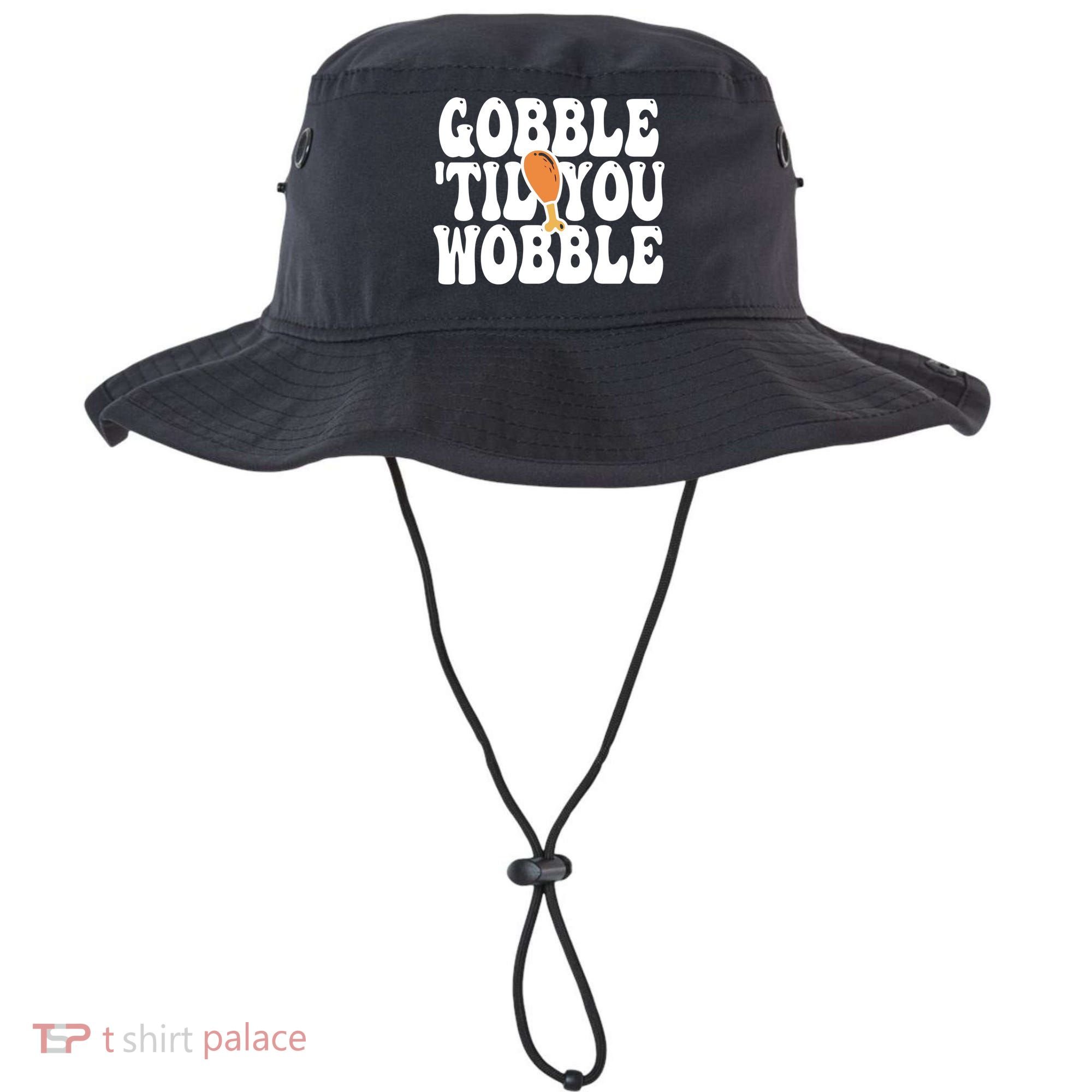 Gobble Til You Wobble Funny Thanksgiving Bucket Hat