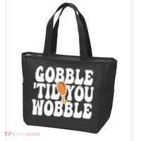 Gobble Til You Wobble Funny Thanksgiving Tote Bag thumb 3