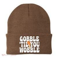 Gobble Til You Wobble Funny Thanksgiving Beanie thumb 0