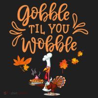 Gobble Til You Wobble Thanksgiving Golf Towel thumb 3