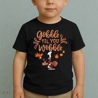 Gobble Til You Wobble Thanksgiving Toddler T-Shirt thumb 2