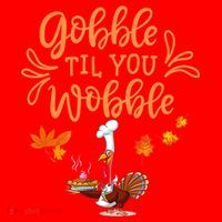 Gobble Til You Wobble Thanksgiving Santa Hat thumb 1
