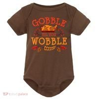 Gobble Til You Wobble Turkey Day Fall Thanksgiving Baby Bodysuit thumb 0