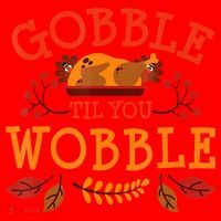 Gobble Til You Wobble Turkey Day Fall Thanksgiving Santa Hat thumb 1