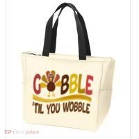 Gobble Til You Wobble Thanksgiving Funny Tote Bag thumb 3
