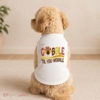 Gobble Til You Wobble Thanksgiving Funny Doggie Tank thumb 2