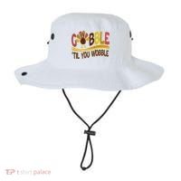 Gobble Til You Wobble Thanksgiving Funny Bucket Hat thumb 0