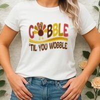 Gobble Til You Wobble Thanksgiving Funny Women's T-Shirt thumb 2