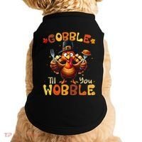 Gobble Til You Wobble Thanksgiving Turkey Gift Doggie Tank thumb 0