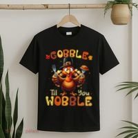 Gobble Til You Wobble Thanksgiving Turkey Gift T-Shirt thumb 2