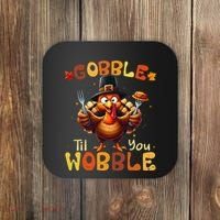 Gobble Til You Wobble Thanksgiving Turkey Gift Coaster thumb 0