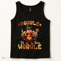 Gobble Til You Wobble Thanksgiving Turkey Gift Tank Top thumb 2