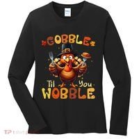 Gobble Til You Wobble Thanksgiving Turkey Gift Women's Long Sleeve Shirt thumb 0