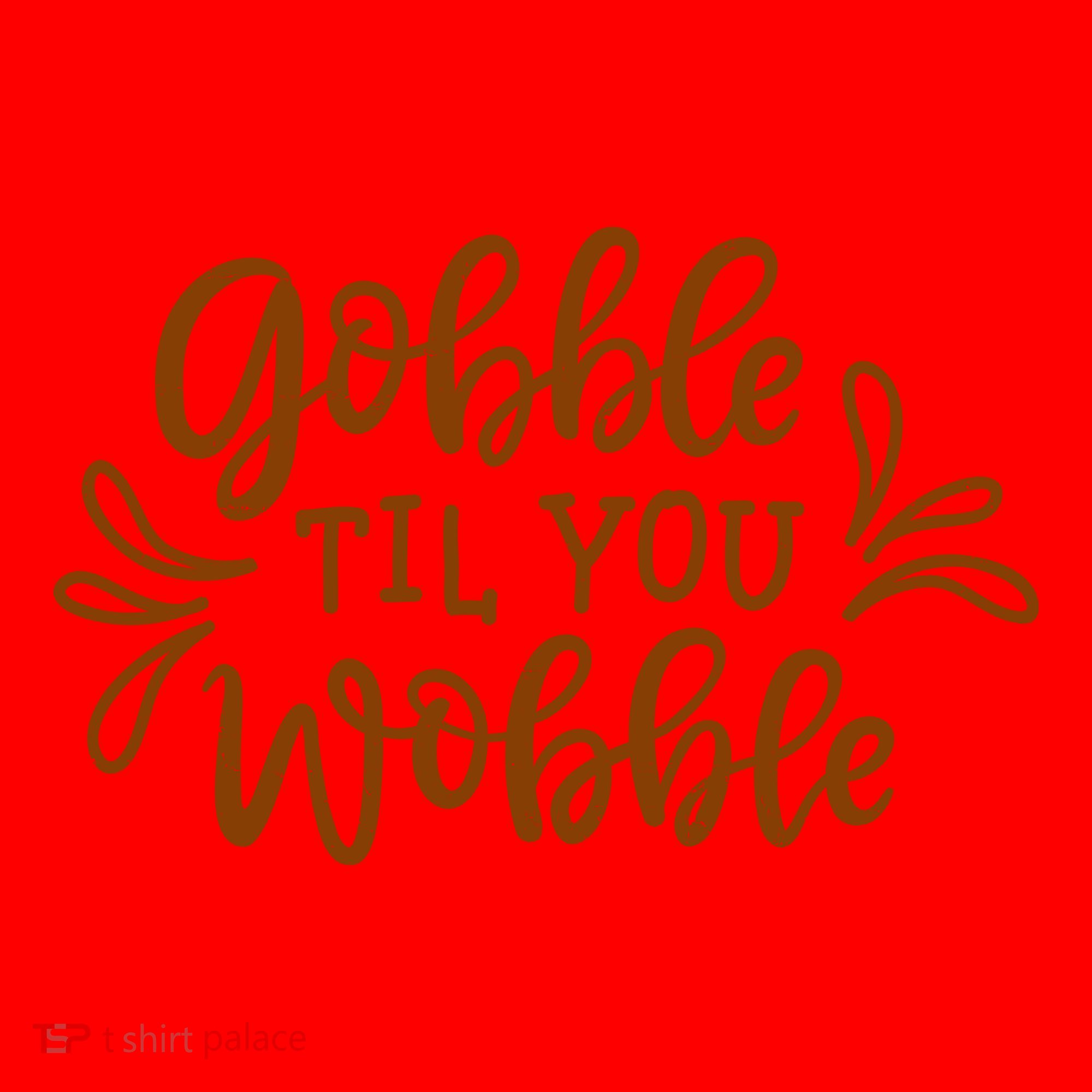 Gobble Til You Wobble Thanksgiving Funny Santa Hat
