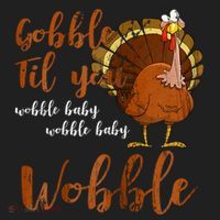Gobble Till You Wobble Funny Thanksgiving Cool Gift Beanie thumb 2