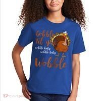 Gobble Till You Wobble Funny Thanksgiving Cool Gift Kids T-Shirt thumb 2