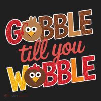 Gobble Till You Wobble Cartoon Turkey Funny Thanksgiving Hat thumb 2