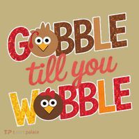 Gobble Till You Wobble Cartoon Turkey Funny Thanksgiving Mousepad thumb 1