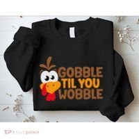 Gobble Til You Wobble Baby Outfit Thanksgiving Sweatshirt thumb 2