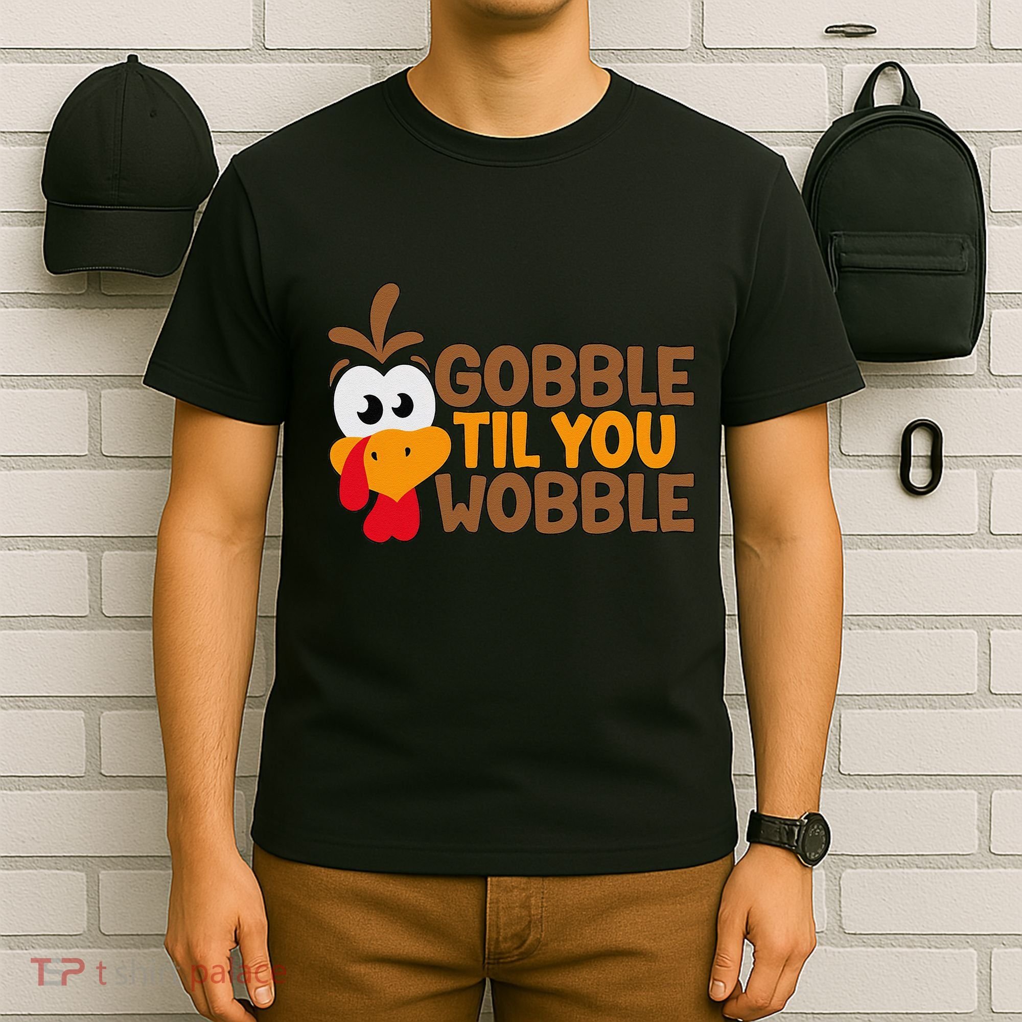 Gobble Til You Wobble Baby Outfit Thanksgiving T-Shirt