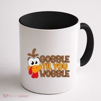 Gobble Til You Wobble Baby Outfit Thanksgiving Coffee Mug thumb 1