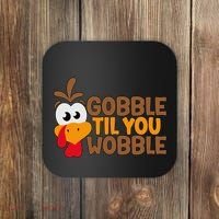 Gobble Til You Wobble Baby Outfit Thanksgiving Coaster thumb 0